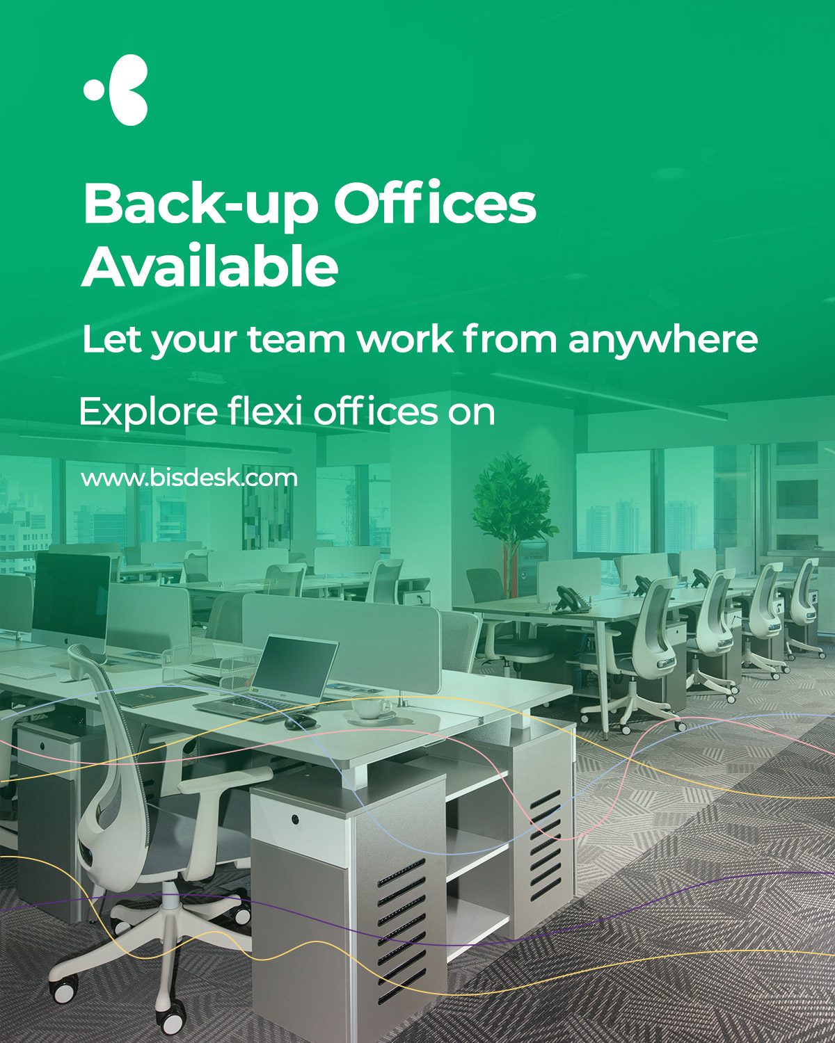 Coworking and office space campaign design by Creative Manda, Dubai
