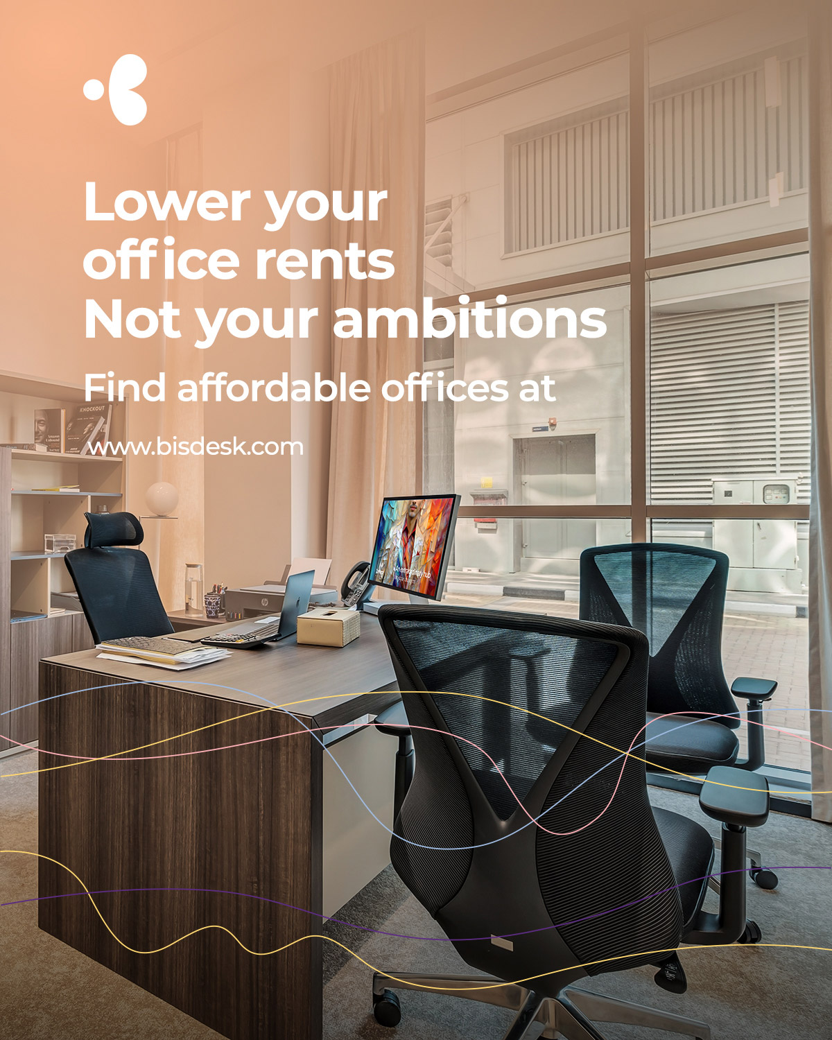 Coworking and office space campaign design by Creative Manda, Dubai